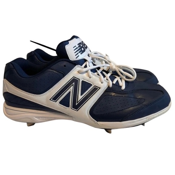 New Balance Men’s 4040 Low Metal Baseball Cleat Blue White Sz 16